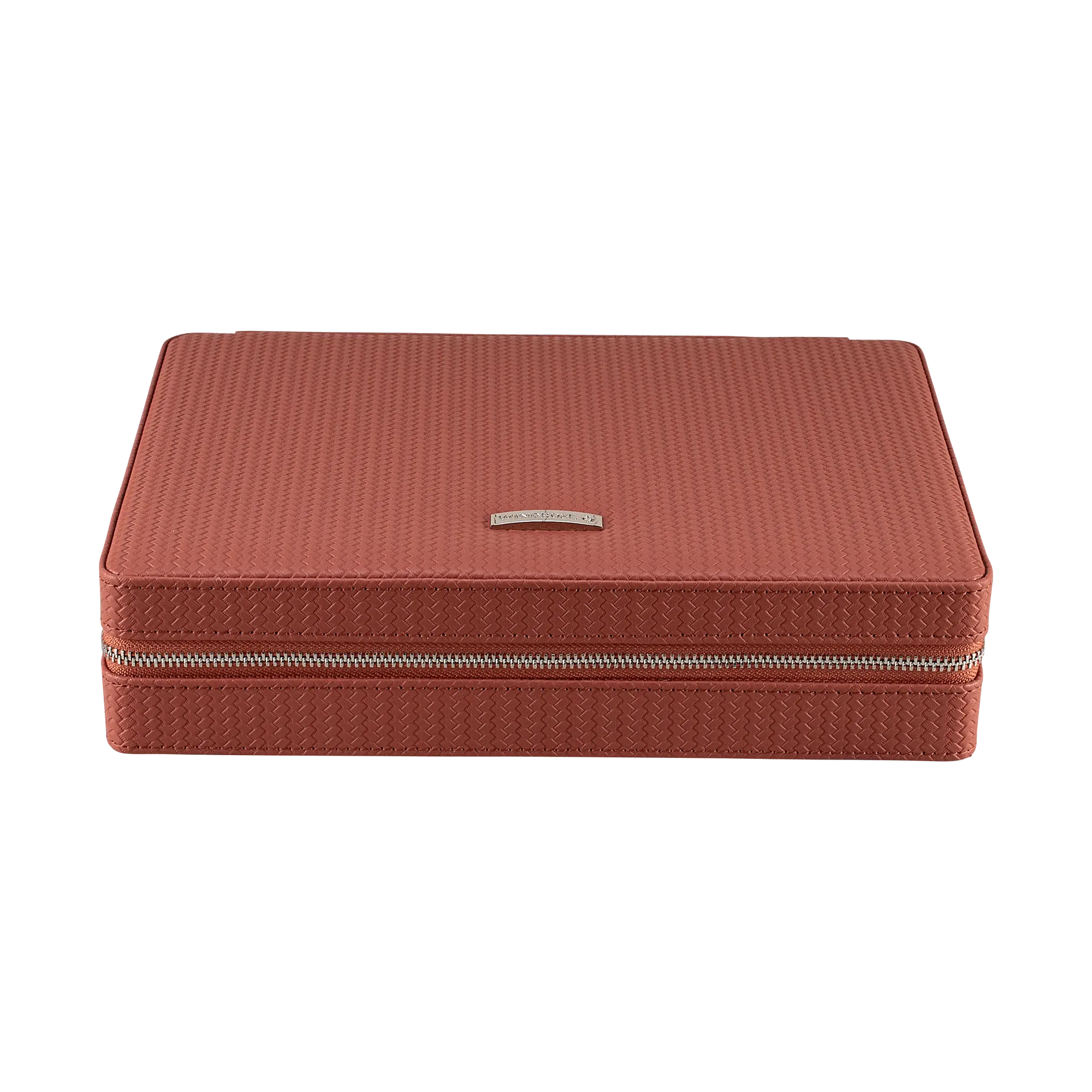 Zippered jewelry box Corbello / terracotta